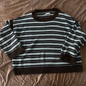 Striped Sweater - Brown and Blue